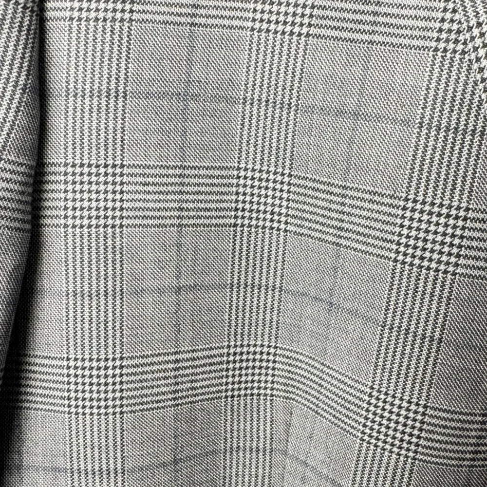 Hart Schaffner Marx Blazer Mens 44L Gray Glen Plaid Sport Coat Made in USA
